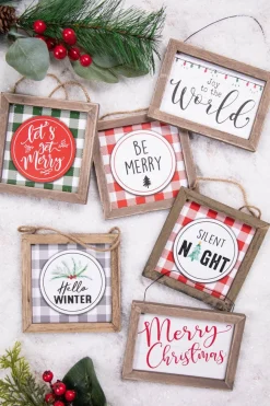 5.5” Wood Holiday Sign Ornament