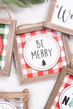 5.5” Wood Holiday Sign Ornament