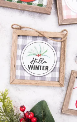 5.5” Wood Holiday Sign Ornament