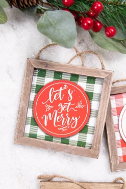 5.5” Wood Holiday Sign Ornament