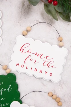 6.6” Wood Holiday Sign Ornament