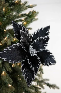 22” x 13" Black Poinsettia Stem