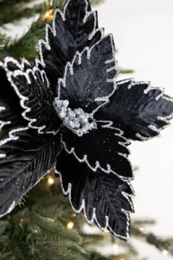 22” x 13" Black Poinsettia Stem