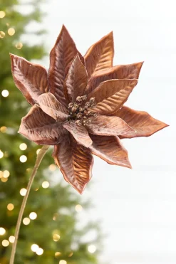 22" x 9" Bronze Poinsettia Stem