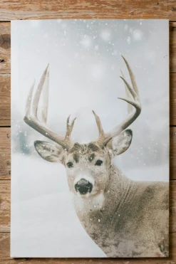 16 x 24” Buck Deer In Snowy Field Print