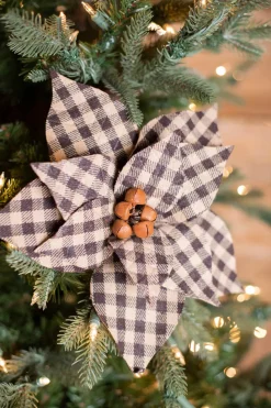 22” x 12” Buffalo Check Poinsettia Stem
