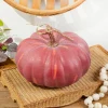 9" x 5" Burgundy Latex Harvest Pumpkin with Vine