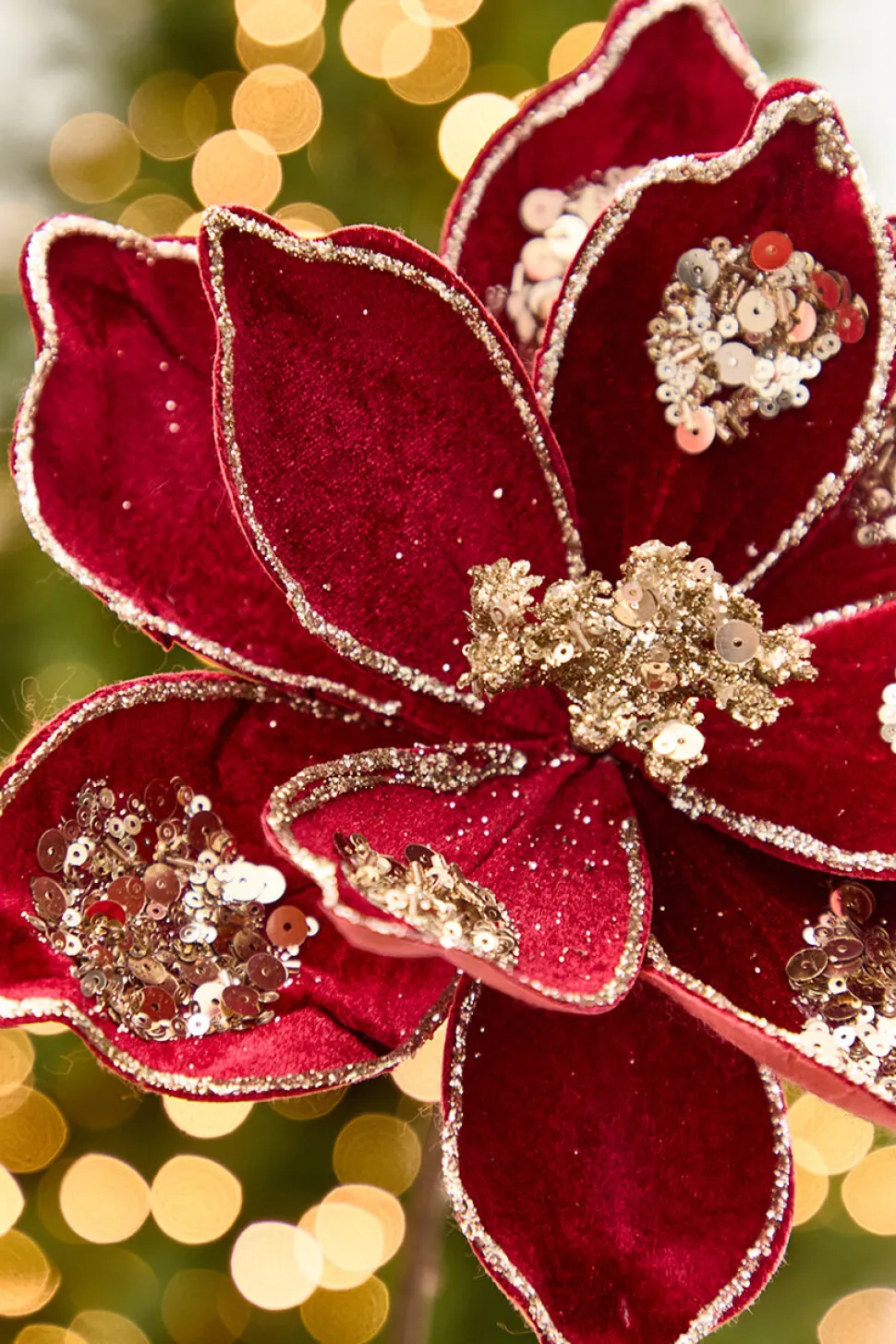 19" x 10" Burgundy Magnolia Stem