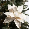 22” x 13" Champagne Metallic Poinsettia Stem