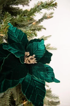22” x 13" Dark Green Poinsettia Stem