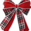 16" x 10” Double Plaid Bow Ornament