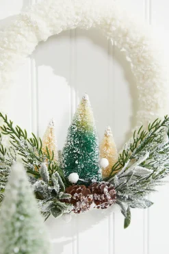 14"x10" Frosted Christmas Tree Wreath