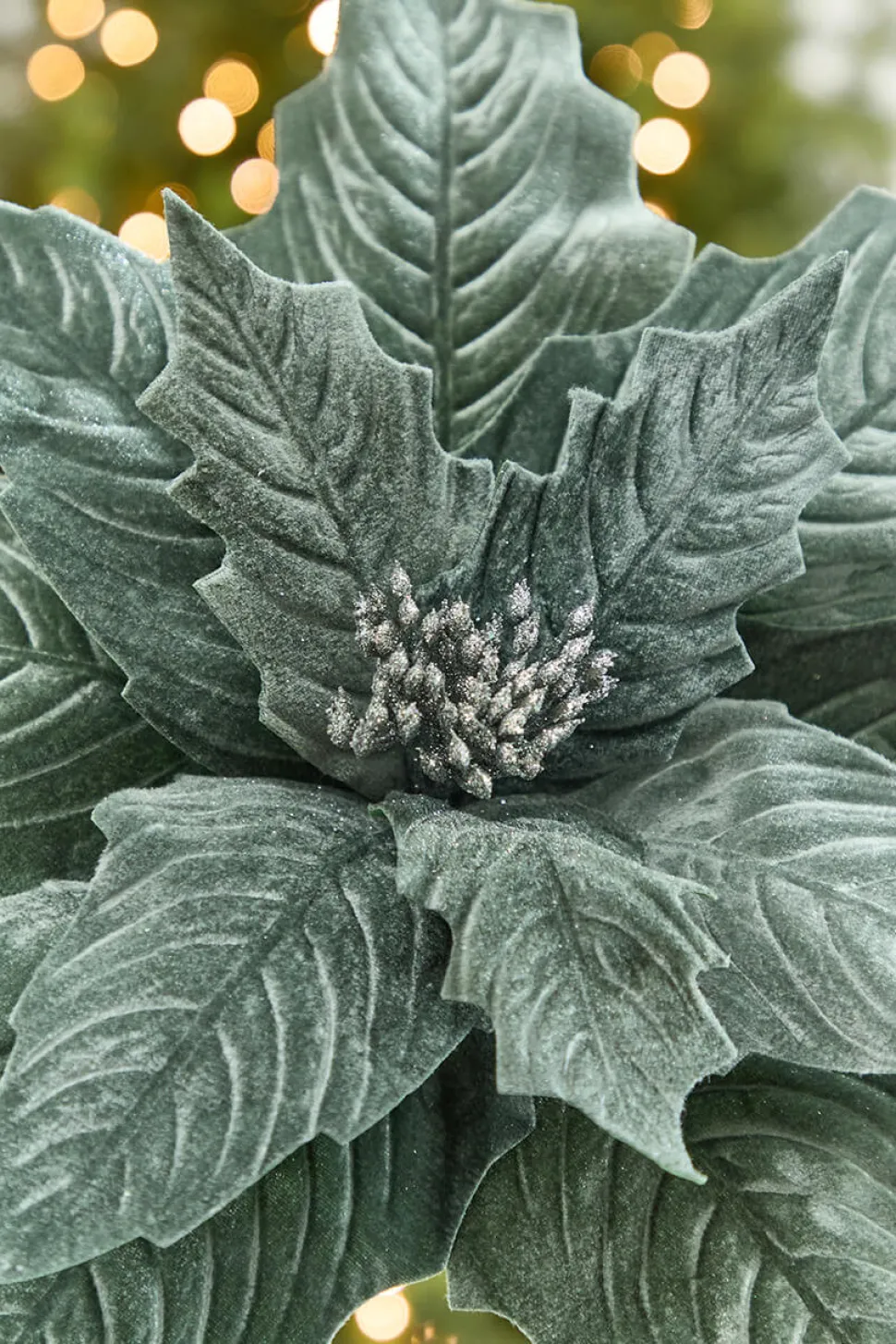 20" x 17" Giant Dusty Blue Poinsettia Stem