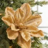 24" x 10" Gold Micro Beaded Sequins Magnolia Stem