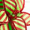 23" x 12" Green and Red Stripe Poinsettia Stem