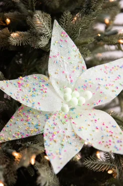 24” x 12" Green Sprinkles Candy Poinsettia Stem