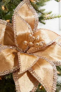 24” x 12" Jeweled Edge Regal Poinsettia Stem