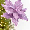 19" x 13.5" Lavender Glitter Poinsettia Stem