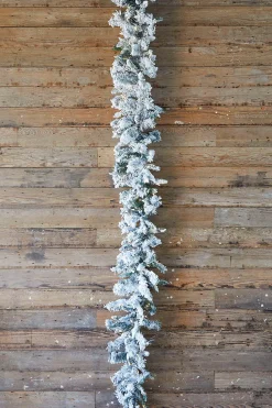 9' x 14" LED Flocked Balsam Garland