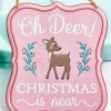 7" x 6" Light Blue / Pink Christmas Embossed Sign