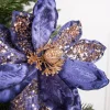 24” x 11" Magnolia Stem - Midnight Blue with Gold Glitter