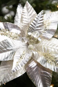 22” x 12" Metallic Poinsettia Stem