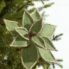 19" x 12" Natural Green Poinsettia Pick
