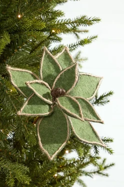 19" x 12" Natural Green Poinsettia Pick