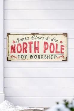 22" x 48" North Pole Metal Framed Wall Decor