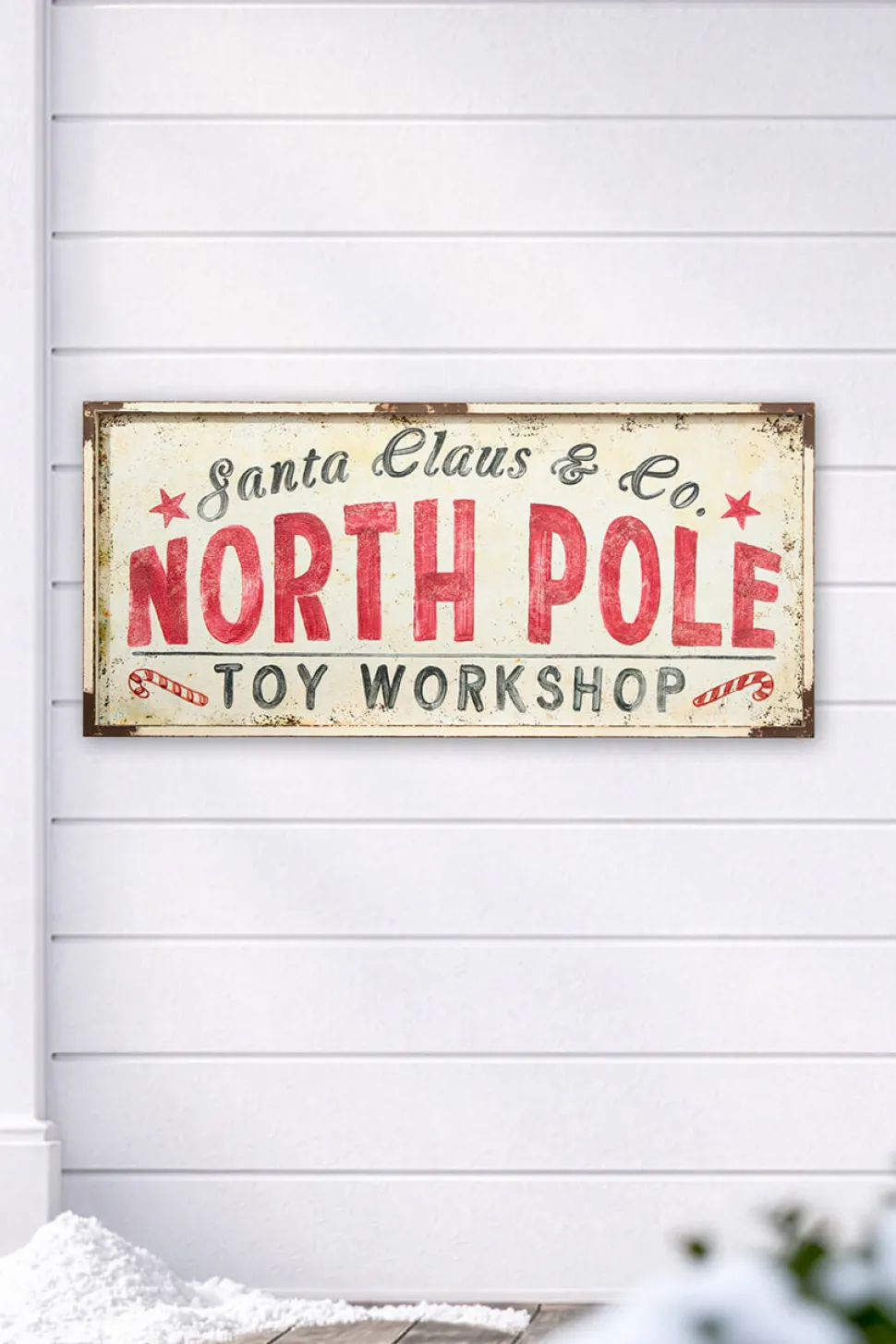 22" x 48" North Pole Metal Framed Wall Decor