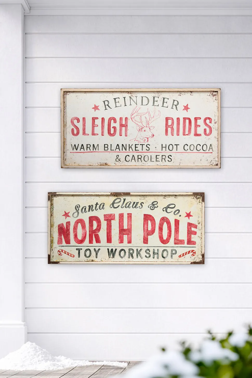22" x 48" North Pole Metal Framed Wall Decor