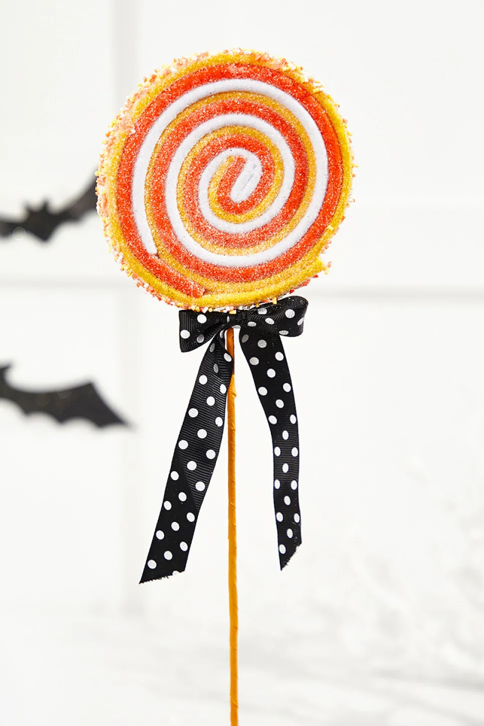23" x 5" Orange and White Lollipop Spray