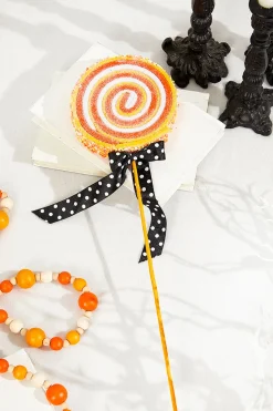 23" x 5" Orange and White Lollipop Spray