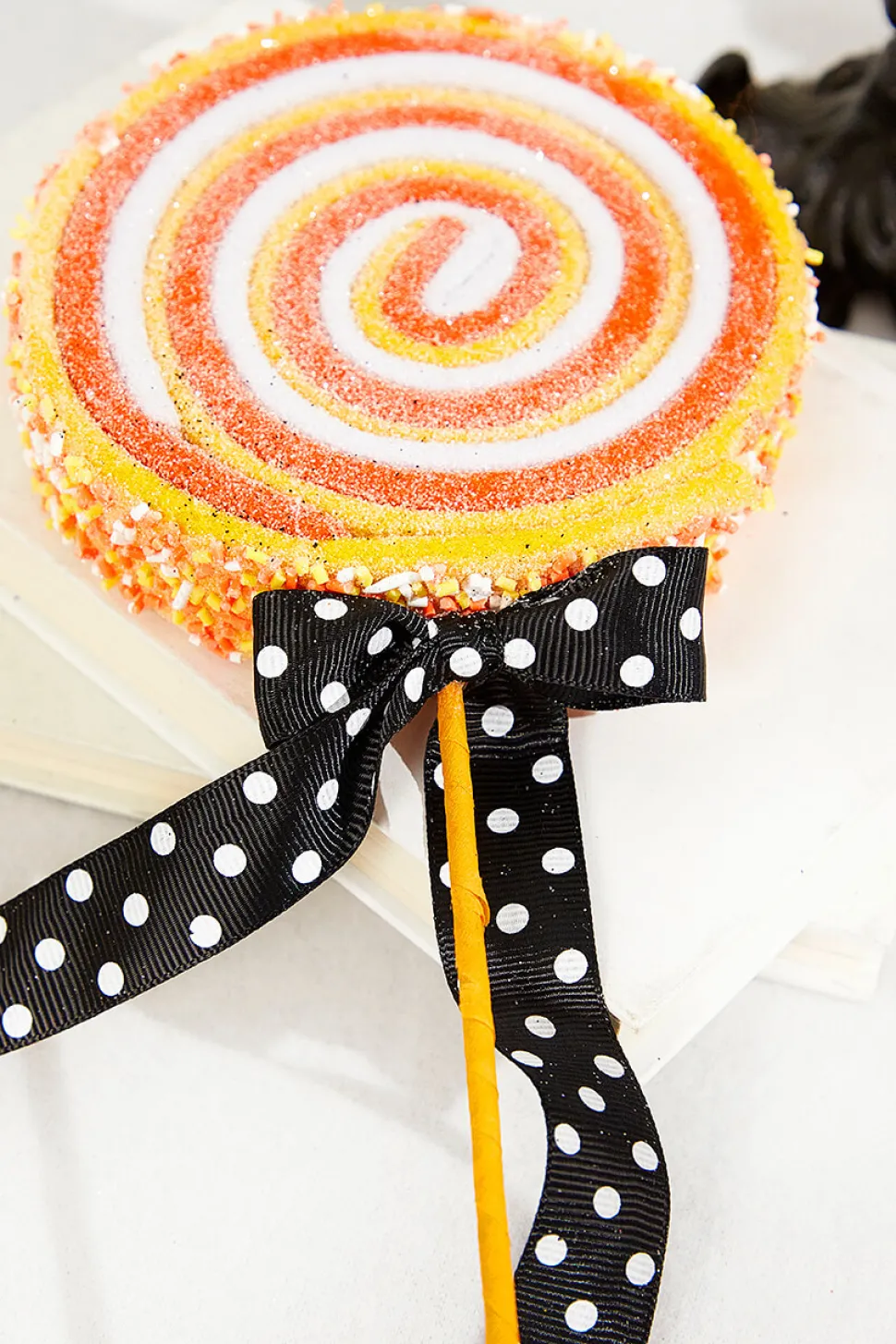 23" x 5" Orange and White Lollipop Spray