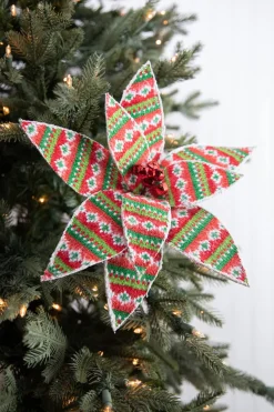 22” x 12" Patterned Poinsettia Stem