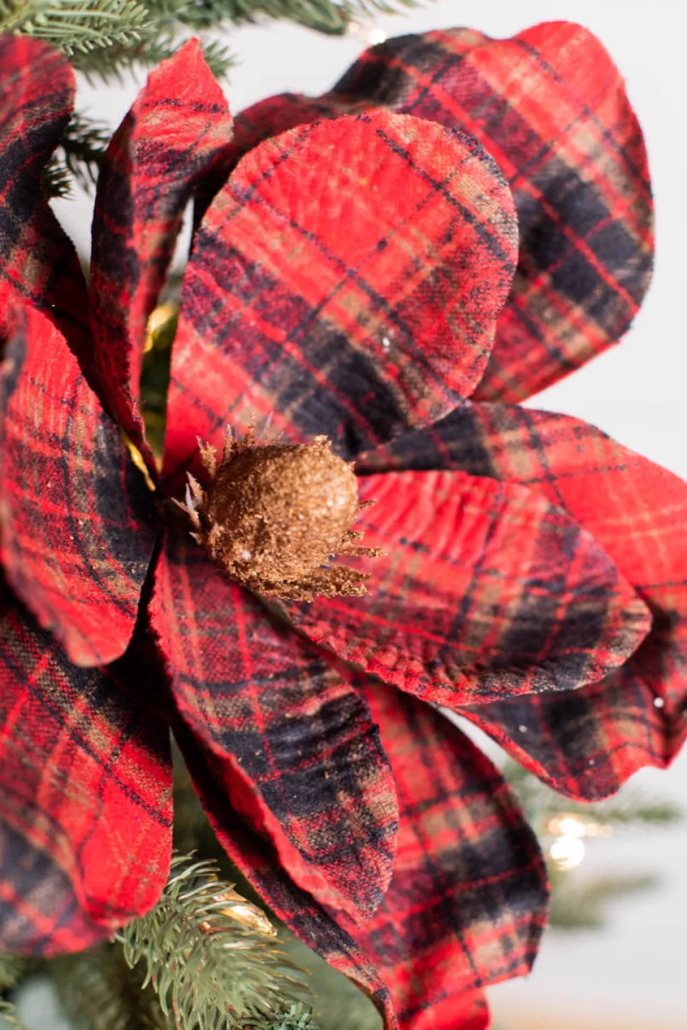 22” x 11" Plaid Magnolia Stem