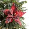 22" x 14" Plaid Poinsettia Stem
