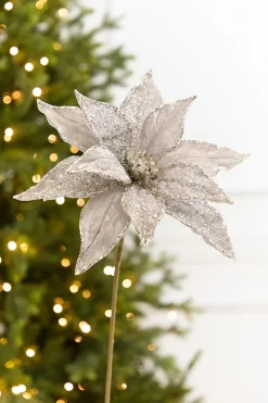 20" x 11” Platinum Poinsettia Stem