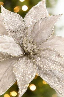 20" x 11” Platinum Poinsettia Stem
