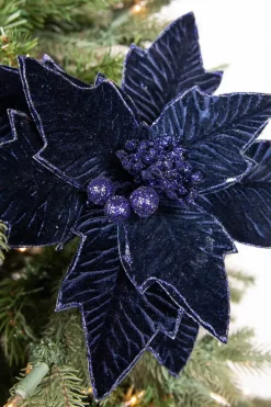 24” x 11" Poinsettia Stem - Midnight Blue