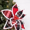 22” x 11" Red and Black Plaid with Red Bells Poinsettia Stem