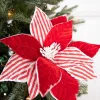 22” x 12" Red and White Poinsettia Stem