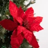 22” x 12.5" Red Velvet Poinsettia Stem