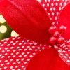 19" x 12" Red & White Patterned Poinsettia Stem