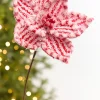 20" x 11" Red & White Poinsettia Stem