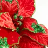 22" x 11" Red with Green Glitter Tip Velvet Stem