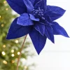 24" x 13" Royal Blue Poinsettia Stem