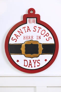 16" x 19" "Santa Stops Here" Wall Decor
