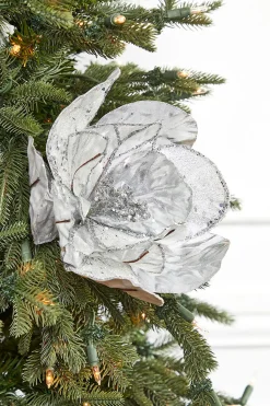 22" x 11" Silver Flower Metallic Stem