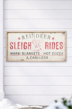 24" x 48" Sleigh Rides Metal Wall Decor